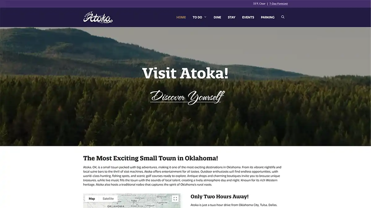 Visit Atoka website Screenshot